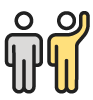 Two people standing together icon