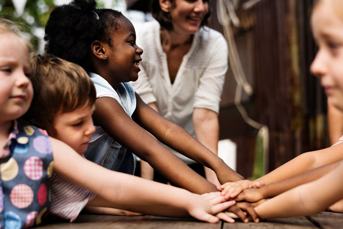 Children playing together outdoors